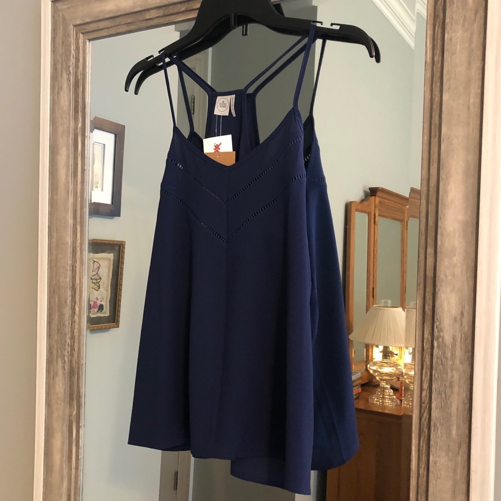 Flowy Navy Tank Top